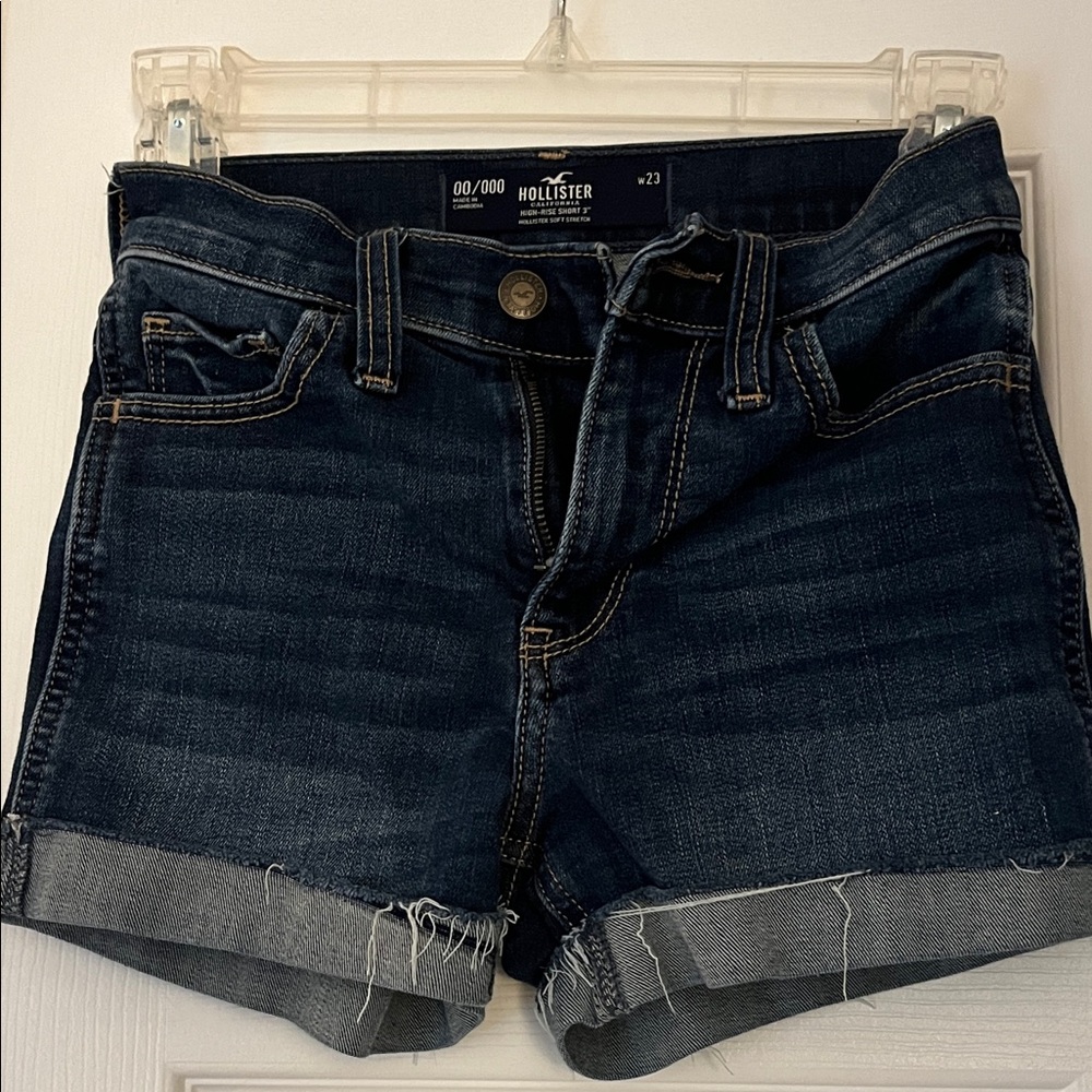 Hollister Women's Deep Blue Jean Shorts